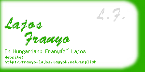 lajos franyo business card